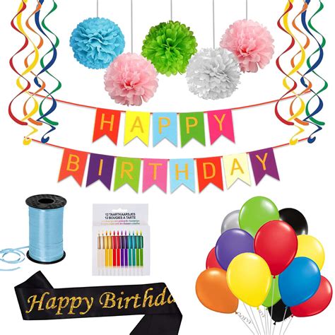 Buy Party Propz Happy Birthday Decoration Items Multicolour Combo Of 46