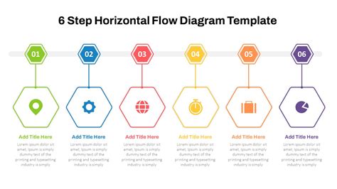 6 Step Horizontal Flow Diagram In PowerPoint And Google Slides SlideKit