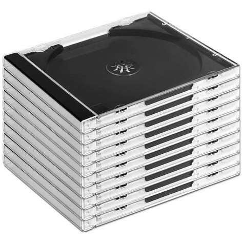 Бокс для диска CD Jewel Case 10 мм, 10 штук, черный трей на 1 диск ...