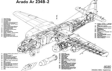 Arado Ar 234 Blueprint - Download free blueprint for 3D modeling