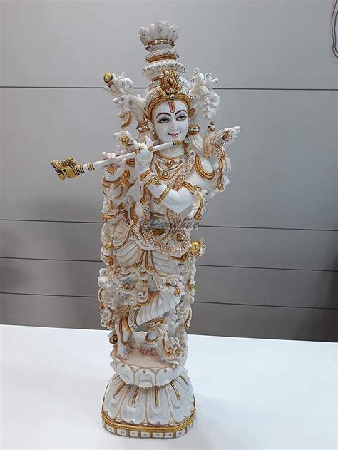 Buy Multicolor Painted Marble Krishna Statue Lord Krishna Marble