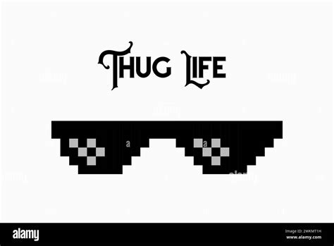 Thug Life Meme Pixel Glasses Icon Sunglasses Hip Hop Joke Icon Prank