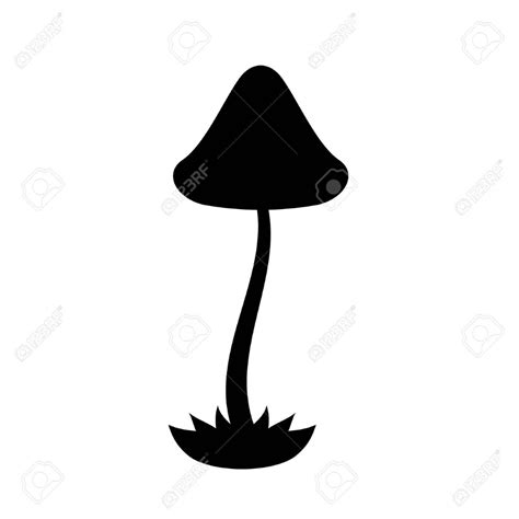 Magic Mushroom Silhouette Psilocybe Semilanceata Stock Vector