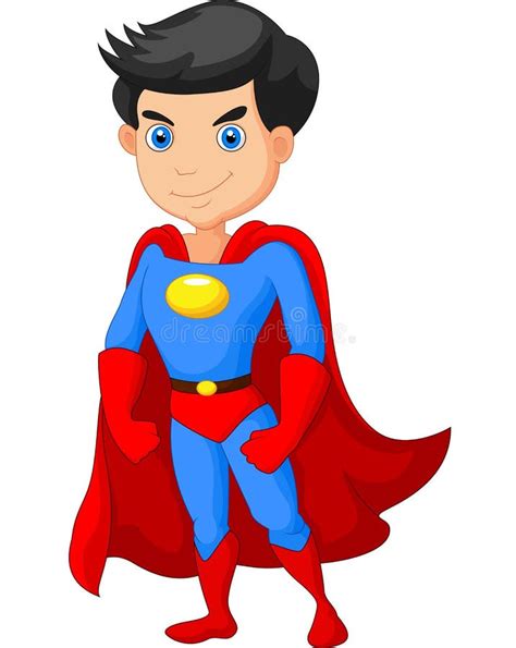 Cartoon Super Hero Boy Posing Stock Vector - Illustration of protect, power: 52776927