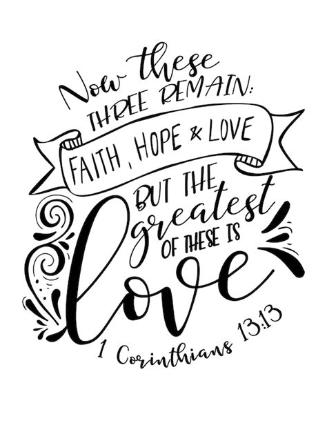 Calligraphy Lettering Practice Bible Verse Faith Hope And Etsy