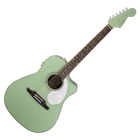 Fender Sonoran Sce Electro Acoustic Guitar Rw Surf Green Box Opened