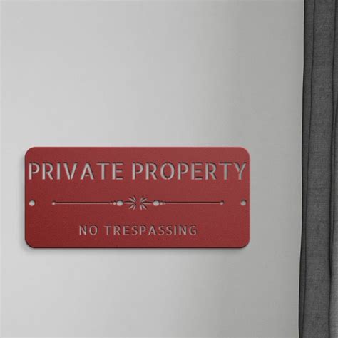 custom private property sign  trespassing metal private etsy