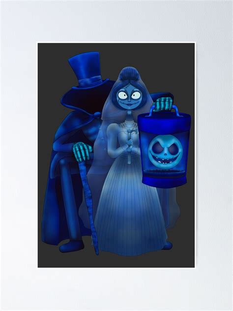 Hatbox Ghost Jack And Ghost Bride Sally Poster For Sale By Lemorbidartist Redbubble