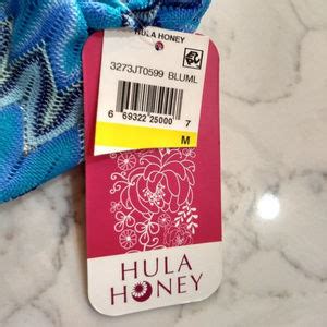 Swim Hula Honey Bikini M Blue Festival Chevron Crochet Poshmark