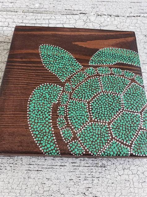 Sea Turtle Dot Art X Inch Wood Sign Painting Sea Turtle Home