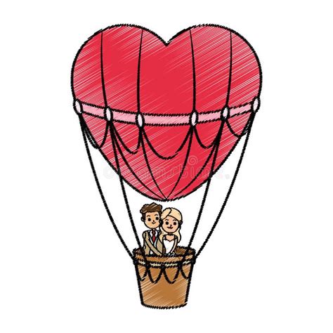 Hot Air Balloon And Heart Design Stock Vector Illustration Of