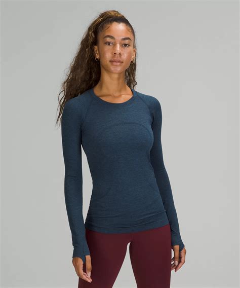 Lululemon Womens Gray Long Sleeve Round Neck Pullover Swifty Shirt