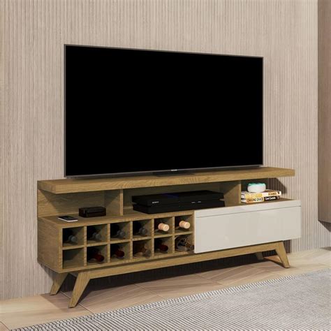 Rack P Tv Vivare Wood Adega Giga Cumaru Off White Giga