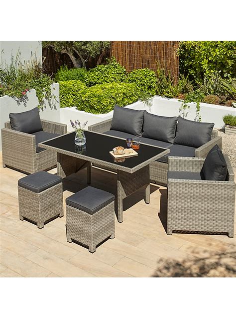 Jakarta Charcoal 6 Piece Garden Sofa Dining Set George At Asda