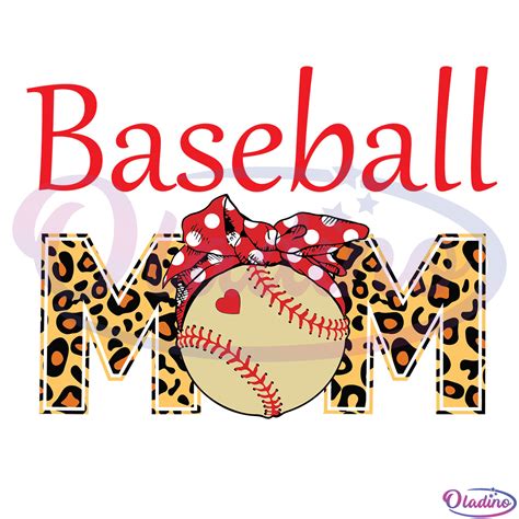 Baseball Mom Leopard Print Svg Digital File Mothers Day Svg