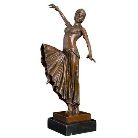 Bronze dancing girl statue