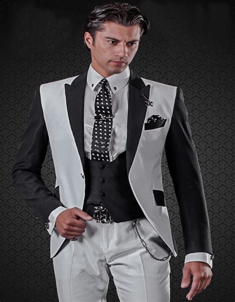 Aliexpress Buy White And Black Patchwork Groom Tuxedo Custom Made