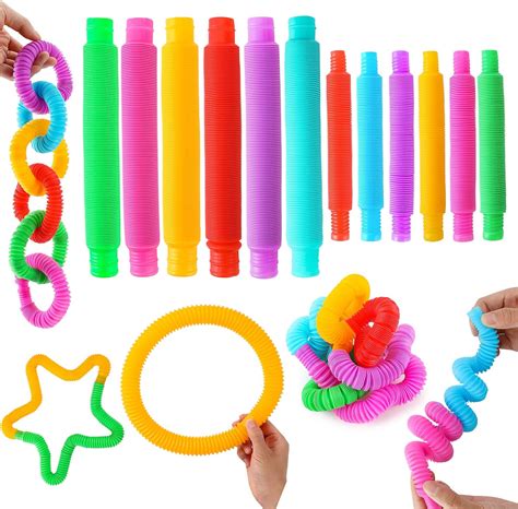 Icool Newest Sensory Fidget Toy Set 12 Pcs Pack With Big Pop Tubes Fidget Toy And