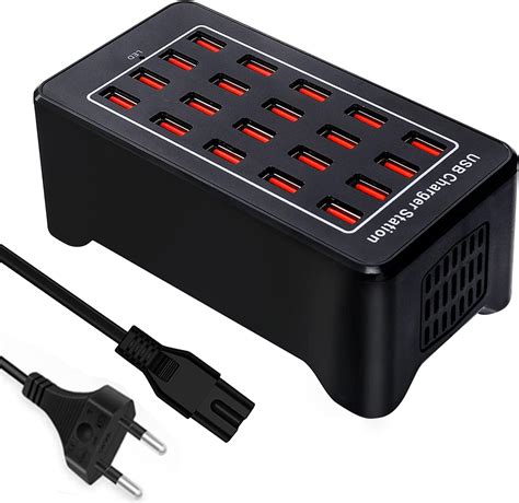 USB laddare 20 portars USB laddstation för skrivbord 100W