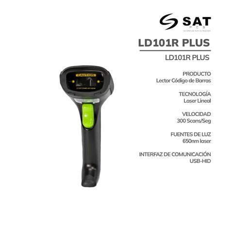 Lector De Codigos De Barras Laser Lineal Sat Ld101R Plus Usb PC Speed