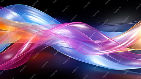 Premium Photo Abstract Colorful Waves On A Black Background