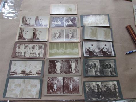 Victorian Stereoview Cards Photographs Nude Risque Naked Women Undressing