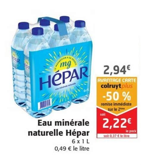 Promo Eau Min Rale Naturelle H Par Chez Colruyt