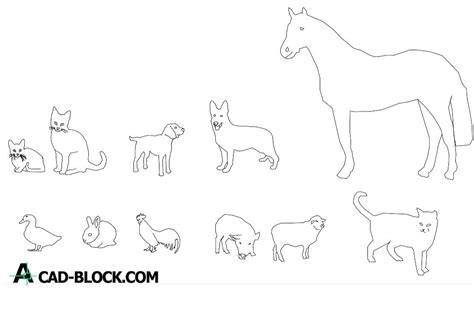 CAD Domestic Animal blocks DWG - Free CAD Blocks