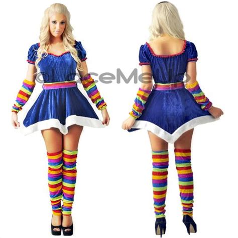 80 S Adult Rainbow Brite Costume Fancy Xmasparty Dress Up Outfit Ladies 6 18 Ebay