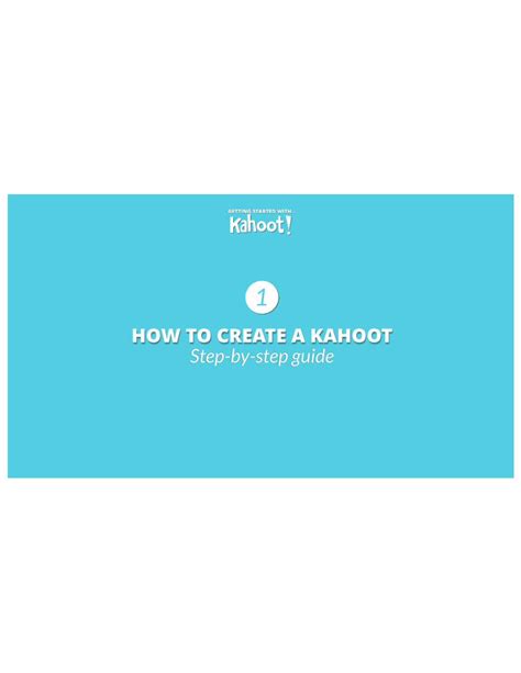 Pdf How To Create A Kahoot Step By Step Guide How To