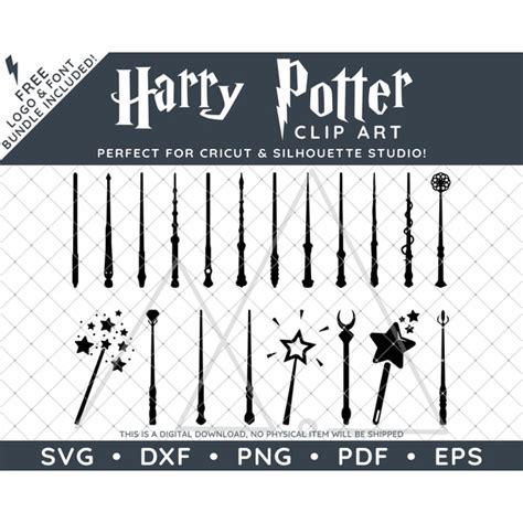 Harry Potter Clip Art Pdf Eps Svg Dxf Png Magic Wands Bund Inspire