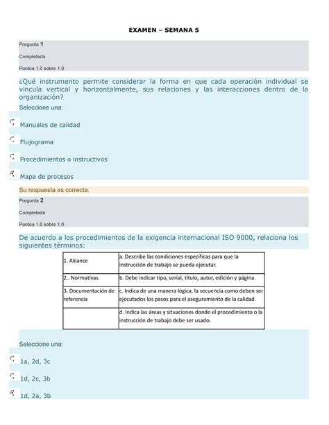 Examen Semana 5 EXAMEN SEMANA 5 Pregunta 1 Completada