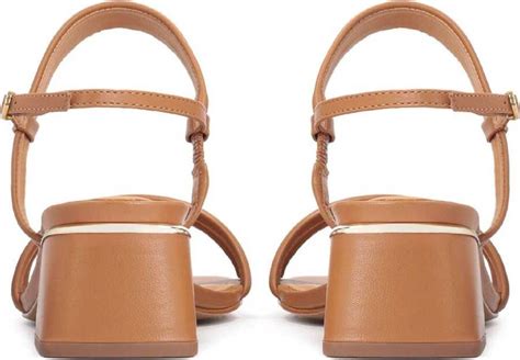 Kazar Dames Hoge Kwaliteit Leren Sandalen Met Een Brede Hak Brown Dames