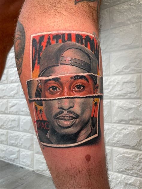 2pac ripped photo style portrait tattoo in 2024 | Portrait tattoo, 2pac ...