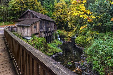 Cedar Creek Grist Mill Bridge View Photograph By Mark Kiver Fine Art