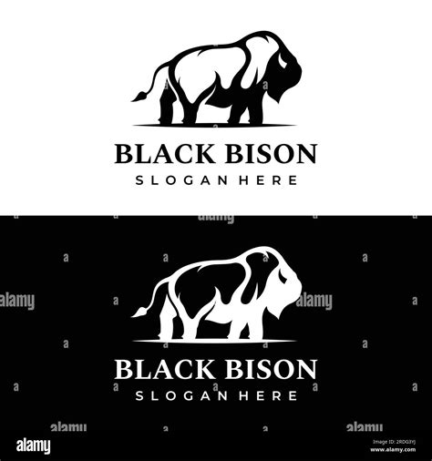 Logotipo de bisonte silueta angus retro búfalo salvaje aislado de