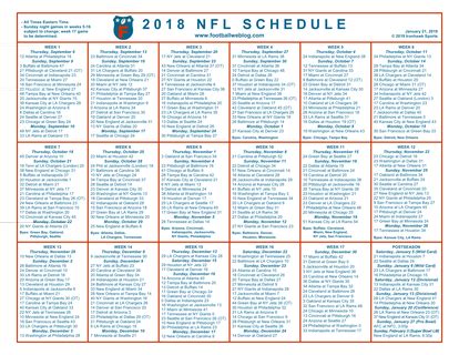 2018-19 One Page NFL Schedule Updated With Conference Championships Scores | Football Weblog