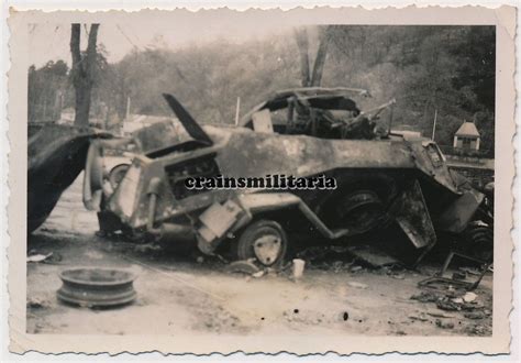 Orig Foto Zerst Rte Sd Kfz Panzersp Hwagen I D Ardennen Fra