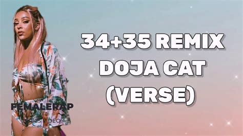 Doja Cat 3435 Remix Verse Lyrics Fhd Youtube