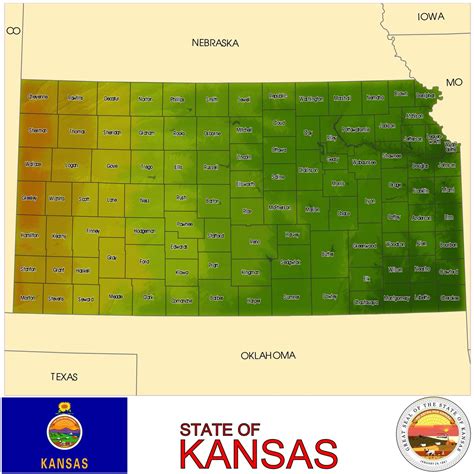 Kansas Counties map Stock Image | VectorGrove - Royalty Free Vector