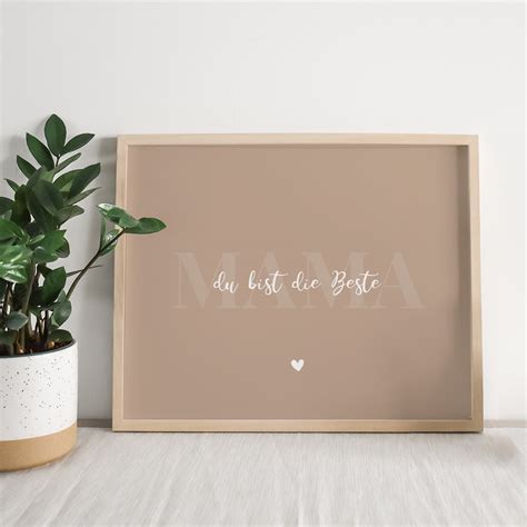 Spruchposter Mama Nude Geschenkidee Personalisiert Muttertag Wanddeko LaCreativ