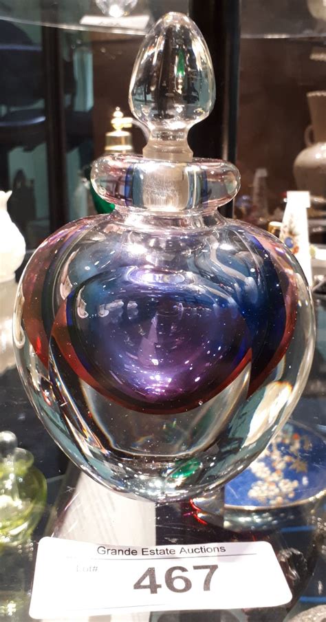 Vintage Murano Sommerso Art Glass Perfume Bottle