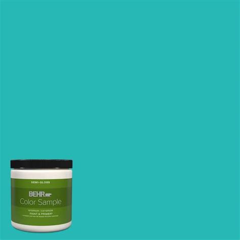 Behr Premium Plus 8 Oz Mq4 21 Caicos Turquoise Semi Gloss Interior