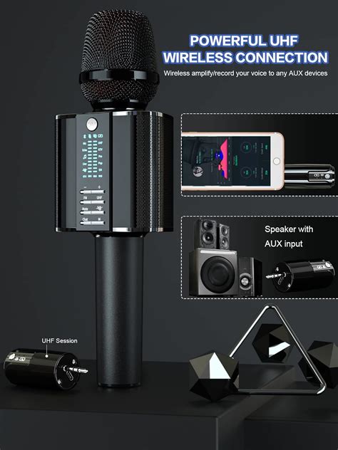 Buy BONAOK Karaoke Microphone 2022 Version Bluetooth Wireless UHF