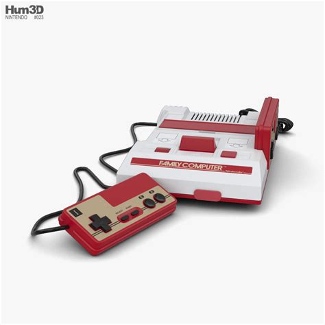 Nintendo Famicom 3d 모델 다운로드 비디오 게임 콘솔 On