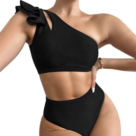 Strój Kąpielowy Bikini Na Jedno Ramię Falbanka Xl Inna marka Moda Sklep EMPIK