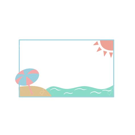 Beach Border White Transparent, Beach Border, Frame, Summer Frame, Border Material PNG Image For ...