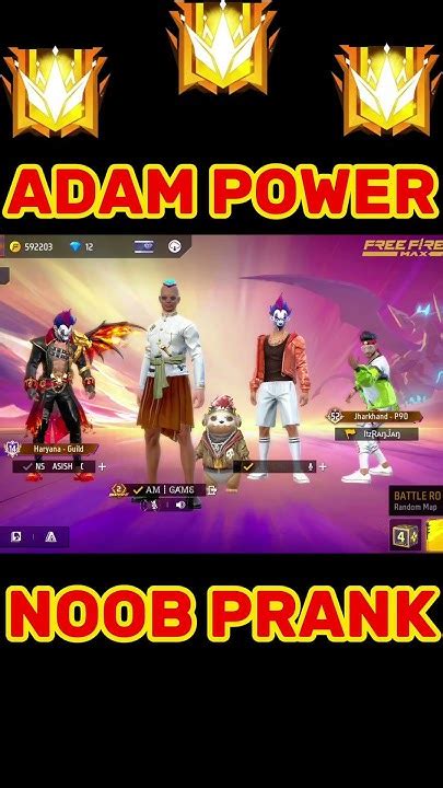 Noob Adam Prank 🤣🤣 Power Of Adam 😈😳 Garena Free Fire 👀🔥🔥🥵shorts Viral