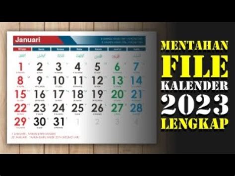 Mentahan File Kalender Lengkap Masehi Hijriyah Dan Jawa Cdr Youtube