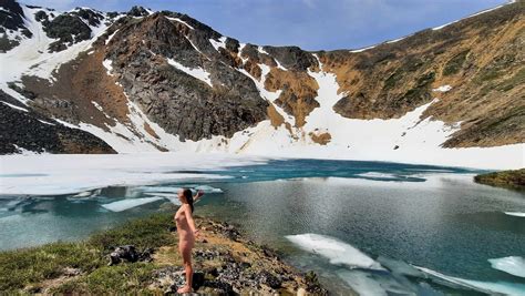 Ice Cold Swim In Unnamed Alpine Lake In Northern Canada F